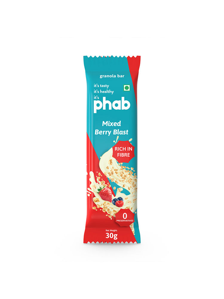 Phab Mixed Berry Blast Granola Bars (Pack of 12)