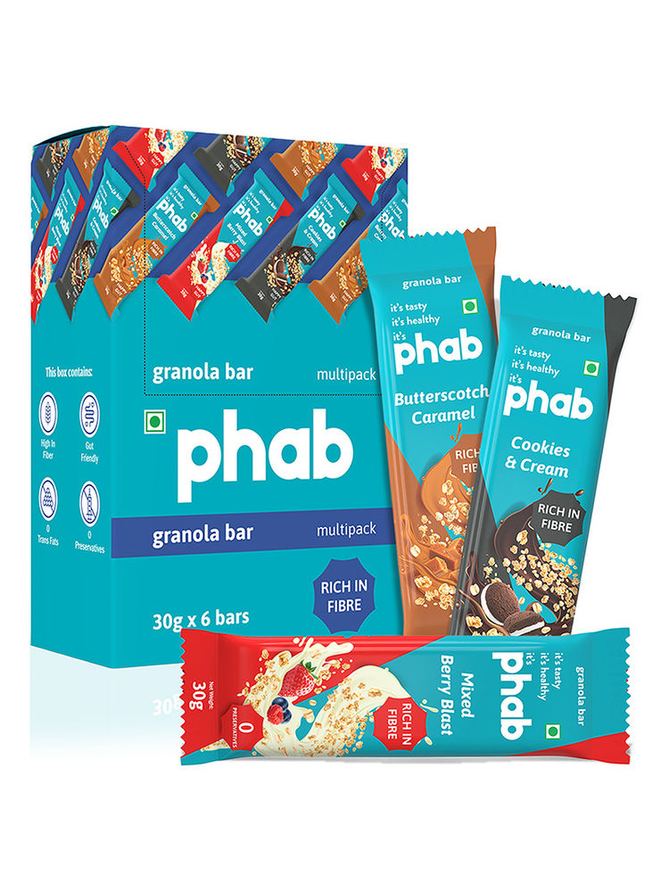 Phab Variety Pack Granola Bars (Pack of 12)