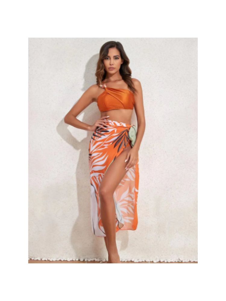 Addery Beaded One-Shoulder Bikini Top and Bottom with Sarong (Set of 3)-image-8