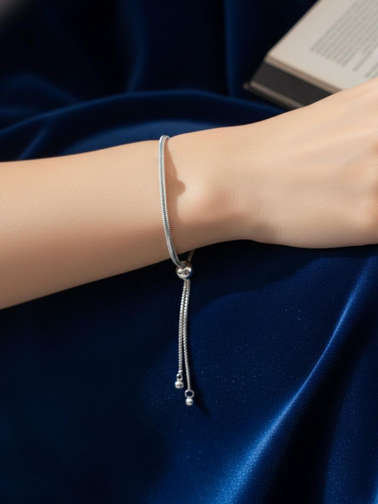 Gahan Women Silver Plated Round Bracelet (Adjustable)-image-34