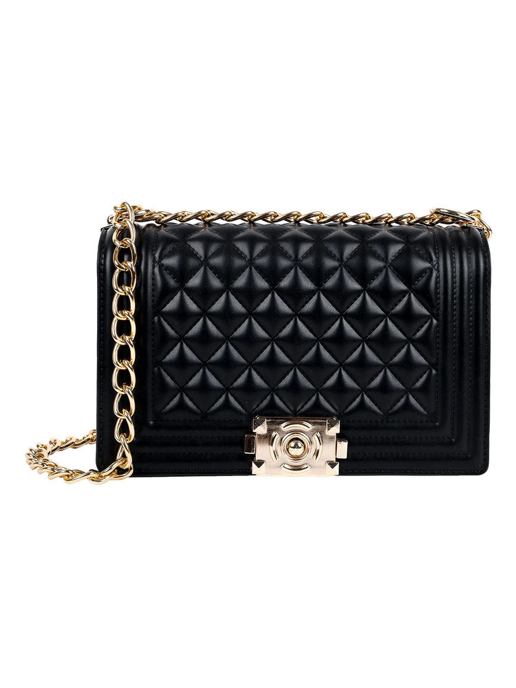 Lino Perros Womens Black Quilted Hand Bag-picture-12