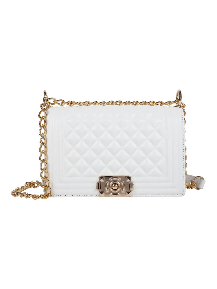 Lino Perros Womens White Quilted Hand Bag-image-31