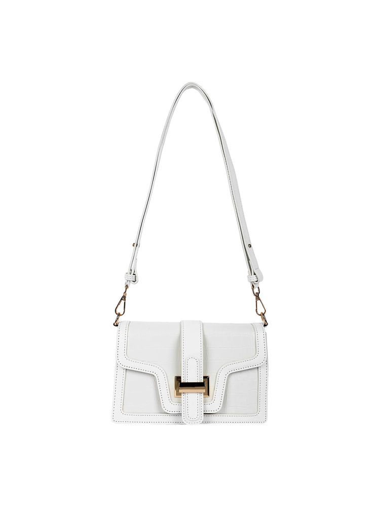 Lino Perros Womens Croco White Hand Bag-picture-12