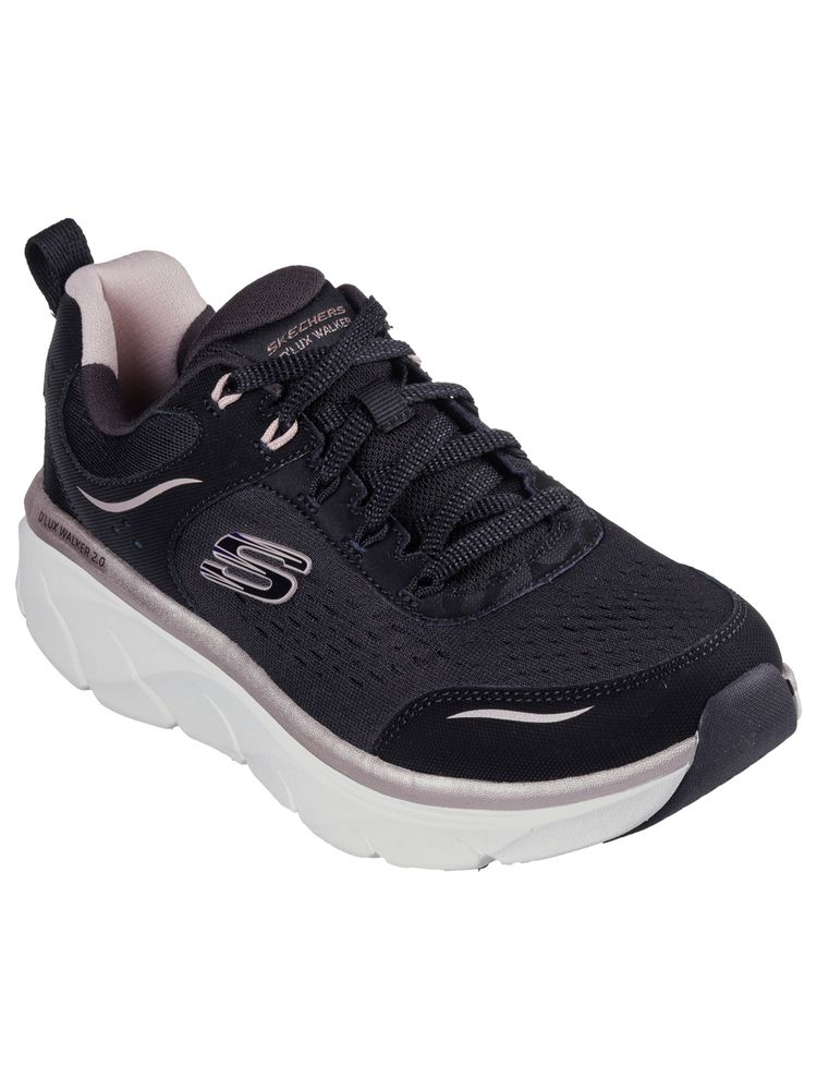 SKECHERS Women D'Lux Walker 2.0 Gradient Glam Black Rose Gold Casual Lace Up Sneakers-picture-15