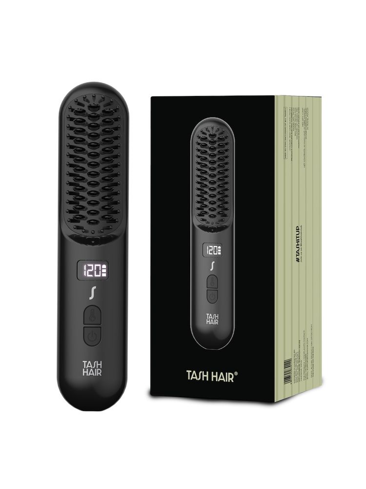 Tash Hair Glide Cordless Hair straightening Brush, Frizz-Free,Portable and 60 min runtime