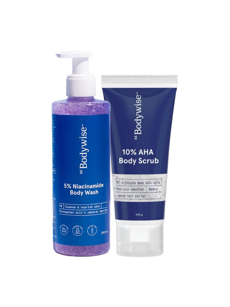 Be Bodywise Summer Pack 5% Niacinamide Body Wash & 10% AHA Body Scrub-picture-16
