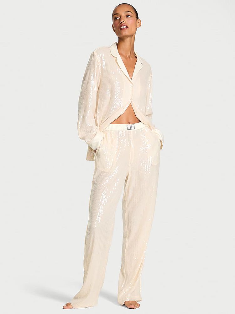 victoria's secret intimates Victoria's Secret Sequin Shine Long Nightsuit-picture-13