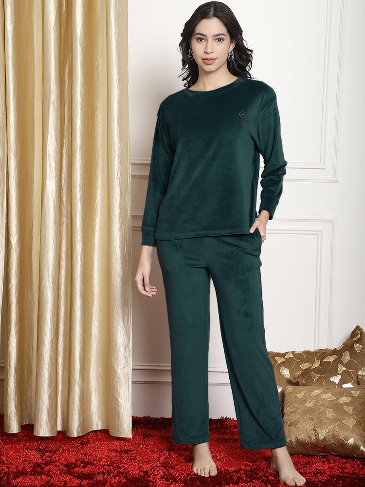 Aerowarm Women Night Suit Green-image-4