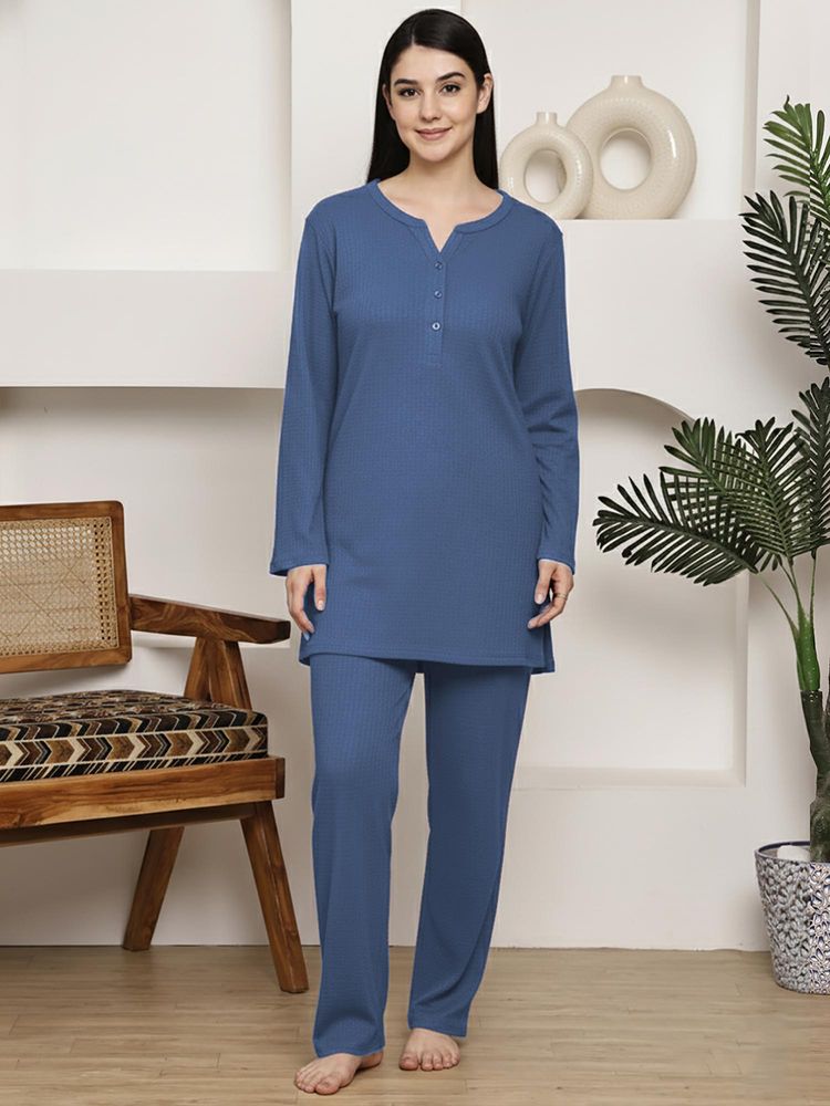 Aerowarm Women Night Suit Blue-image-6