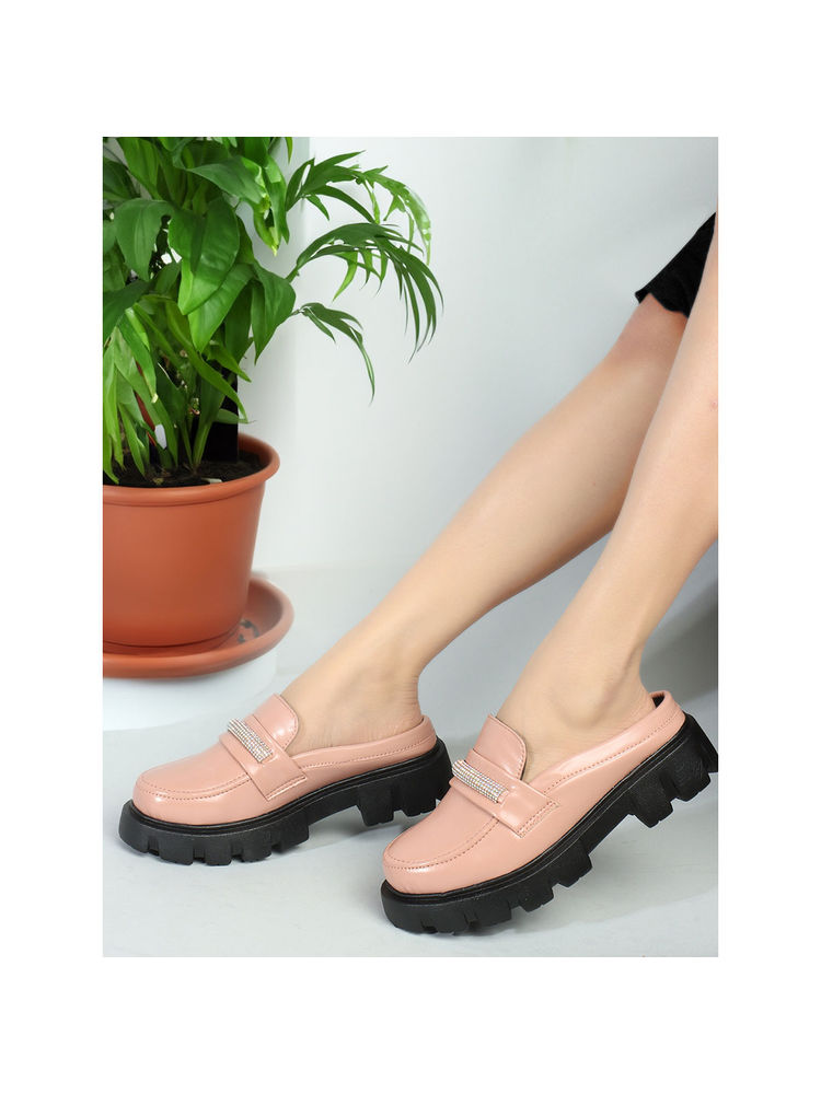 Iconics Peach Slip-On Party Women Loafers-picture-44