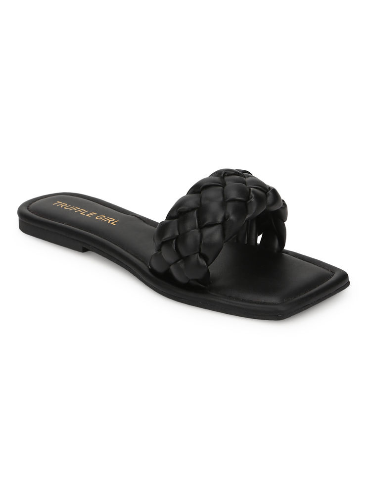 Truffle Collection Pu Quilted Strap Slip Ons-picture-13