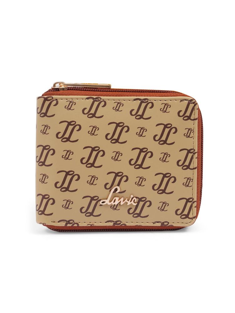 Lavie Women's Sacy Monogram LL Print Small Zip around Wallet (taupe) (S)-image-30