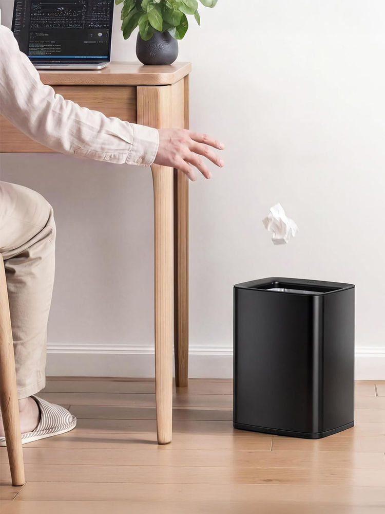 OBSESSIONS Black Fingerprint Resistant Square Open Bin-picture-24