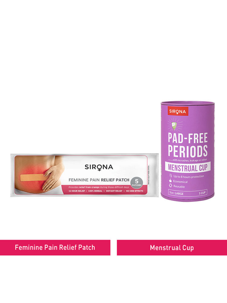 Sirona Fda Approved Menstrual Cup Large with Period Pain Relief Patch 5 Patches-picture-18