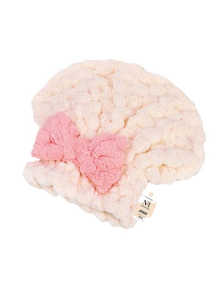 NFI Essentials Hair Towel Cap Warp Super Absorbent Wet Drying Head Turban Pookie Bow Knot for Girls-image-26