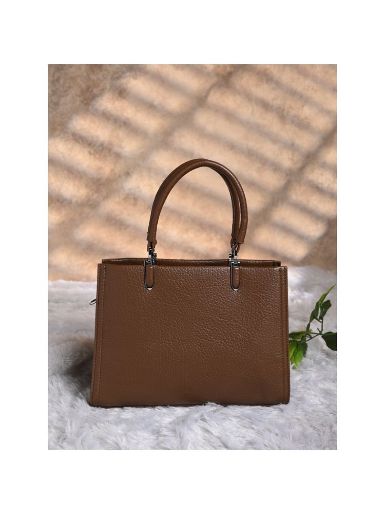 ROCIA Brown Women Classic Solid Handbag with Detachable Strap-image-44