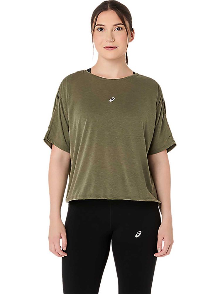 ASICS Green Solid Polyester Relaxed T-Shirt-picture-32