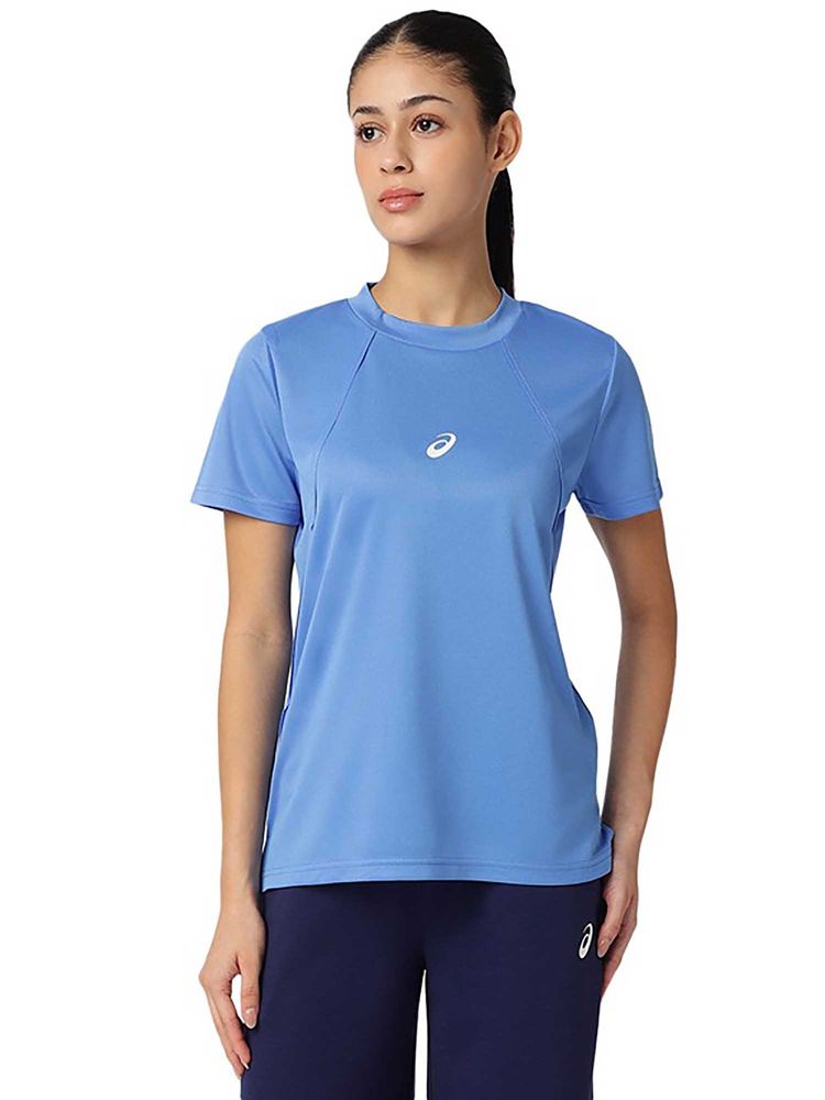 ASICS Blue Solid Polyester Regular T-Shirt-picture-16