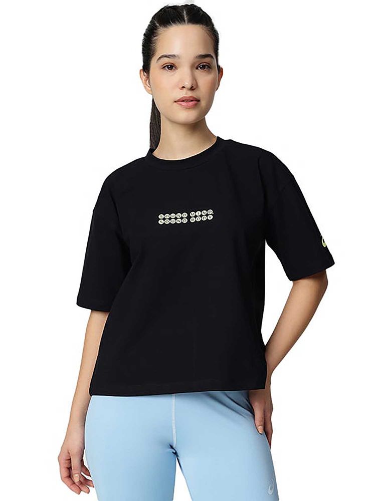 ASICS Black Typography Cotton Relaxed T-Shirt-picture-26