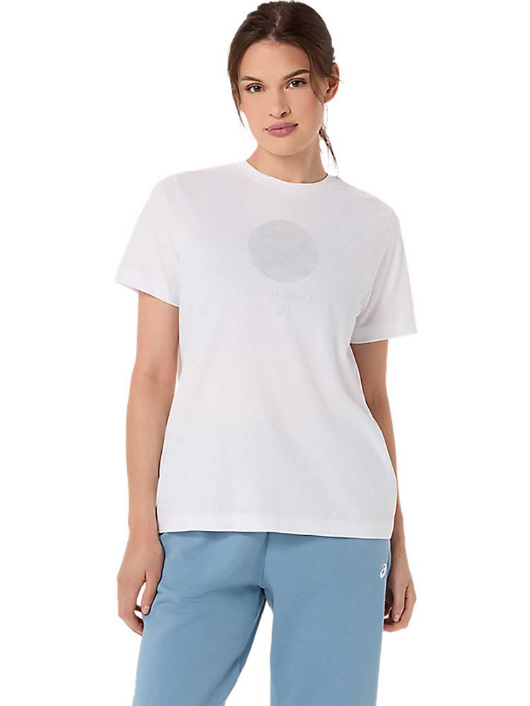 ASICS White Printed Cotton Regular T-Shirt-image-4