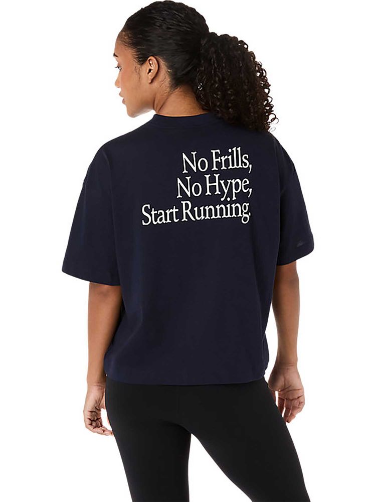 ASICS Blue Typography Cotton Relaxed T-Shirt-image-11