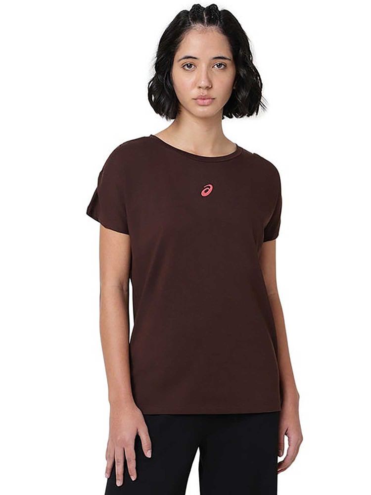 ASICS Brown Solid Polyester Relaxed T-Shirt-picture-16