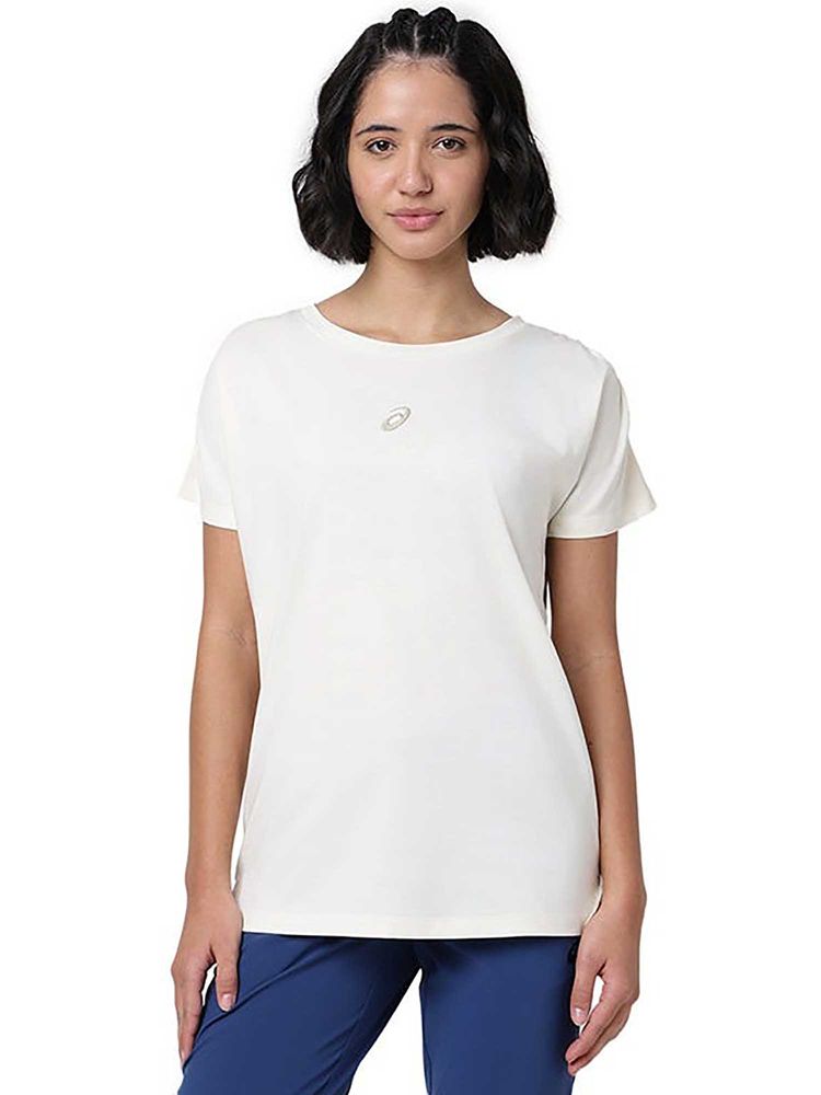 ASICS White Solid Polyester Relaxed T-Shirt-picture-27