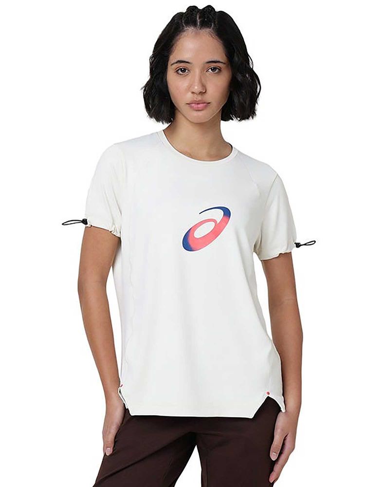 ASICS Cream Solid Polyester Regular T-Shirt-picture-25