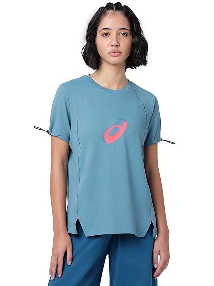 ASICS Blue Solid Polyester Regular T-Shirt-picture-21