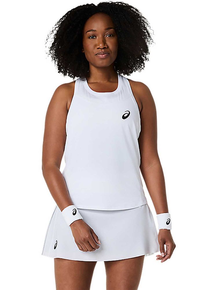 ASICS White Solid Polyester Slim Tank Top-picture-10