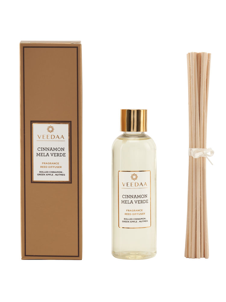 Veedaa Candles Cinnamon Mela Verde Diffuser Oil Refill & Reeds Set-picture-22
