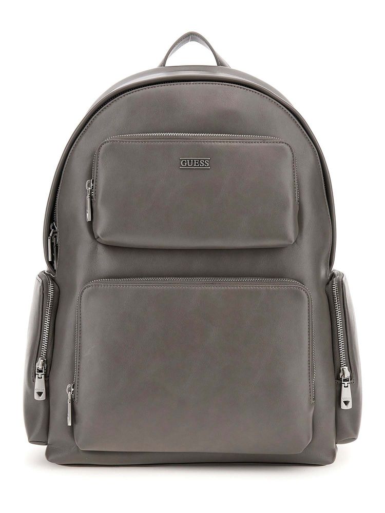 Guess Grey PU Solid MEN Backpack-image-15