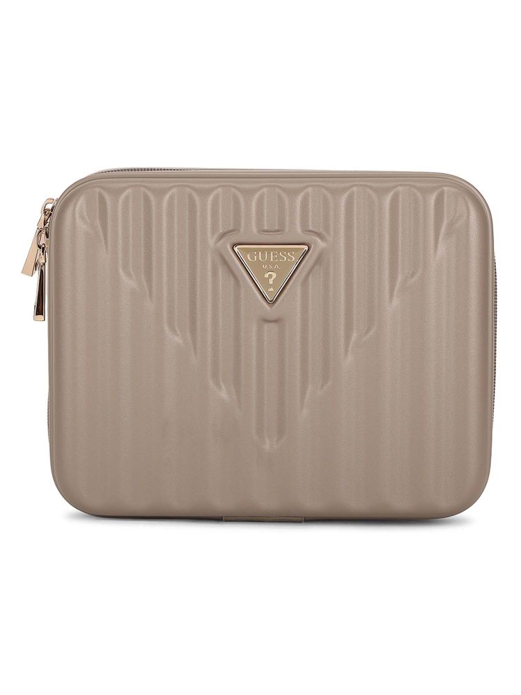 guess fashion Guess Beige Polycarbonate Solid Women Cosmetic Case-picture-21