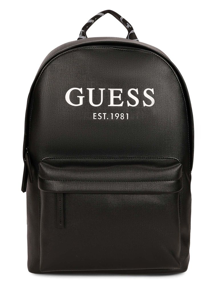 guess fashion Guess Black PVC Solid MEN Backpack-picture-25