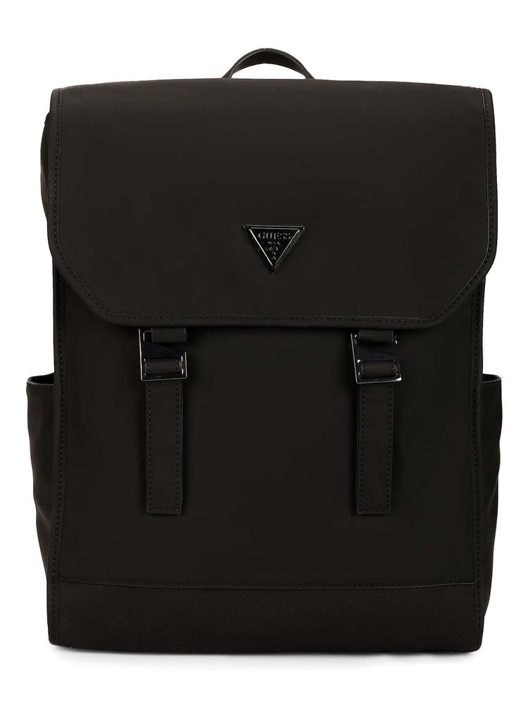 guess fashion Guess Black PU Solid MEN Backpack-picture-11