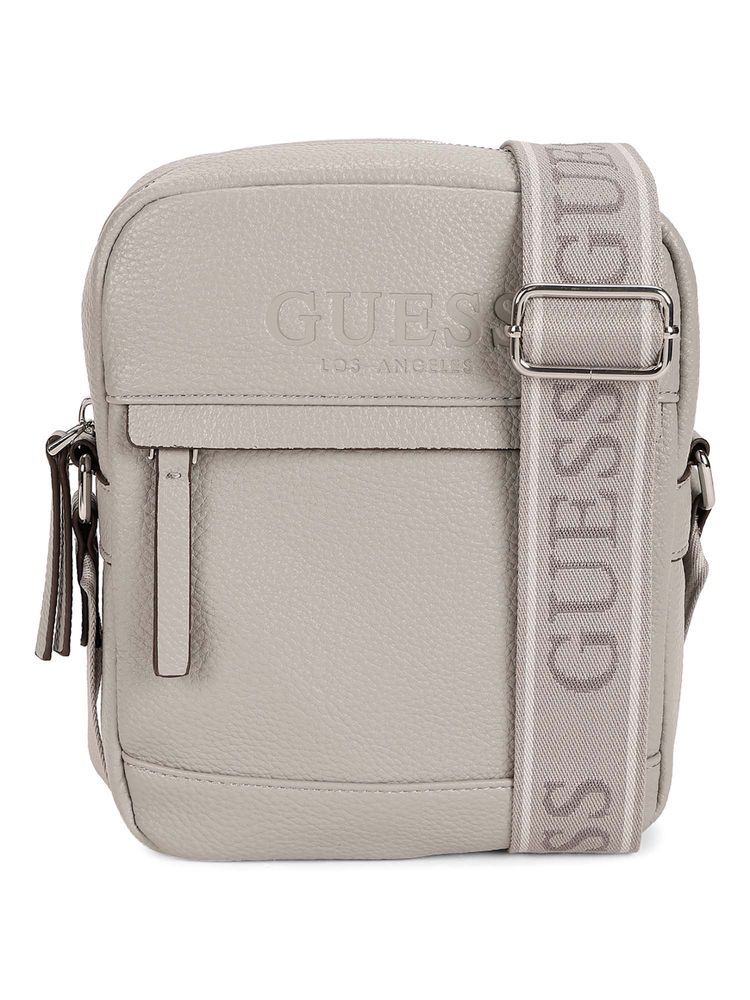 Guess Grey PU Solid MEN Cross Body-image-20