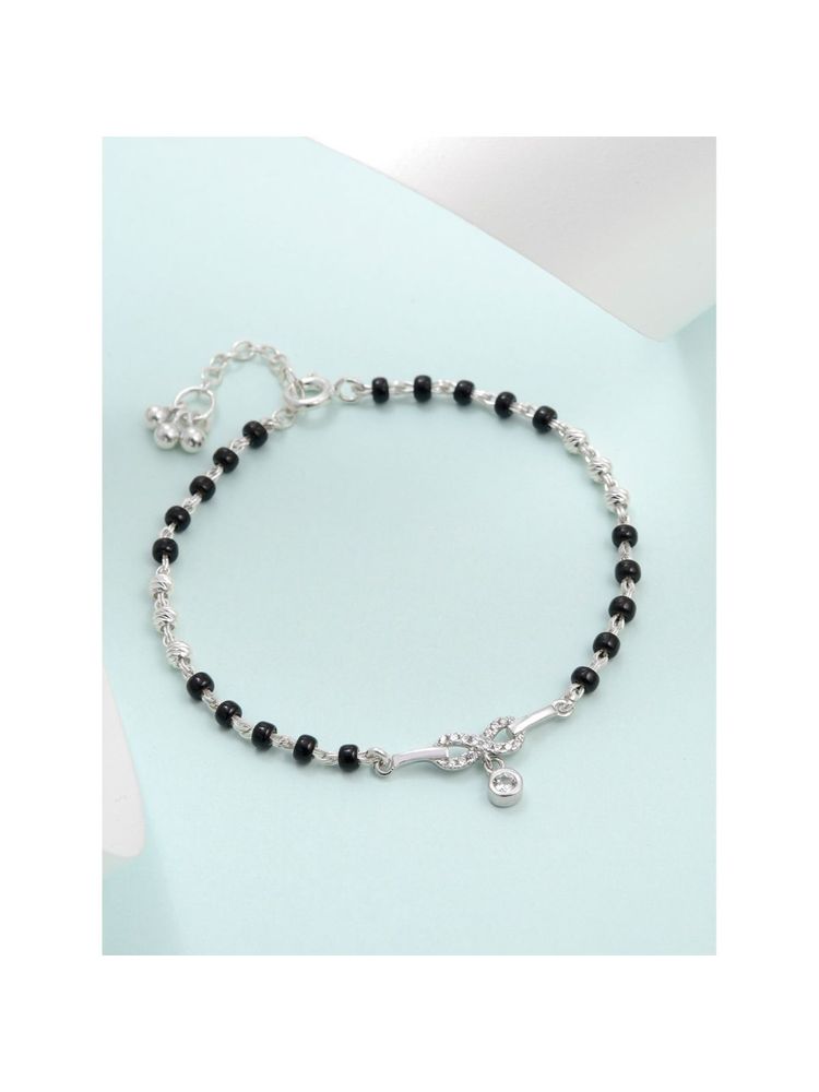 Zavya Infinity with Solitaire Drop 925 Silver Mangalsutra Bracelet-picture-19