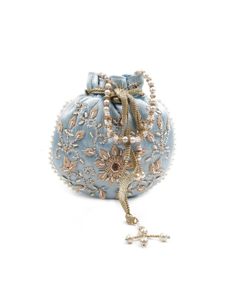 Odette The Very Stylish Powder Blue Colored Potli Bag-image-47