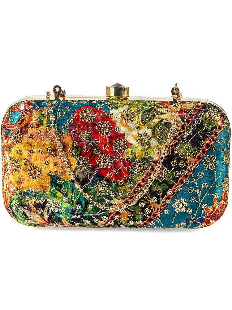Parizaat By Shadab Khan Teal Embroidered Clutch-picture-26