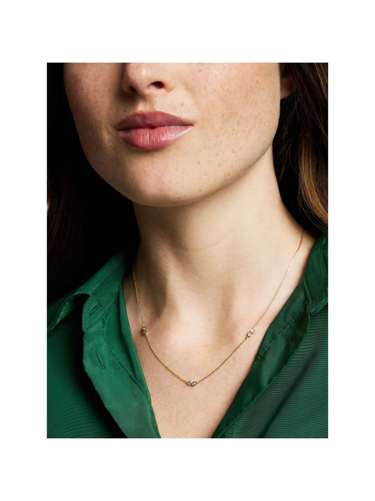 Fossil White Brass Stones Necklace-picture-4
