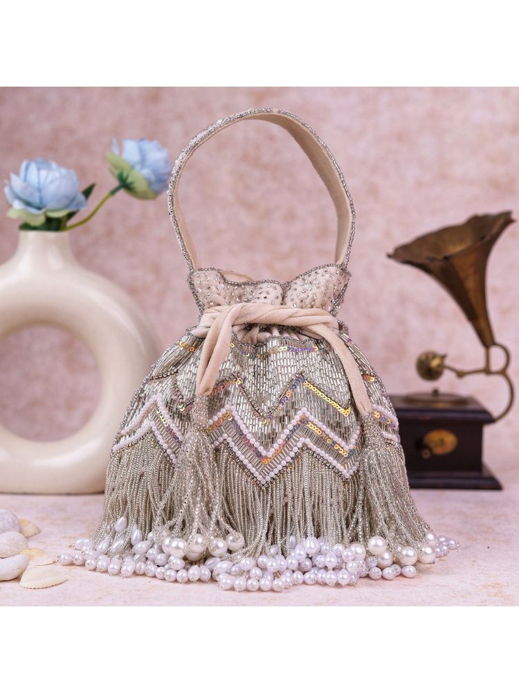 sugarcrush Embellished Pink Potli Bag with Tassels-image-24