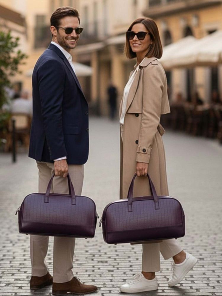 Yelloe Cherry Unisex Textured Duffle Bag - Wine-picture-26