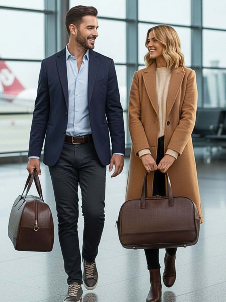 Yelloe Brown Unisex Textured Duffle Bag-picture-33