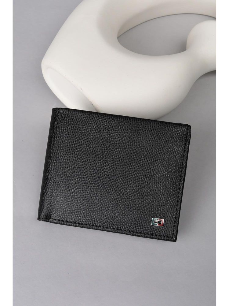 Peter England Men Black Textured Leather Wallet-picture-14