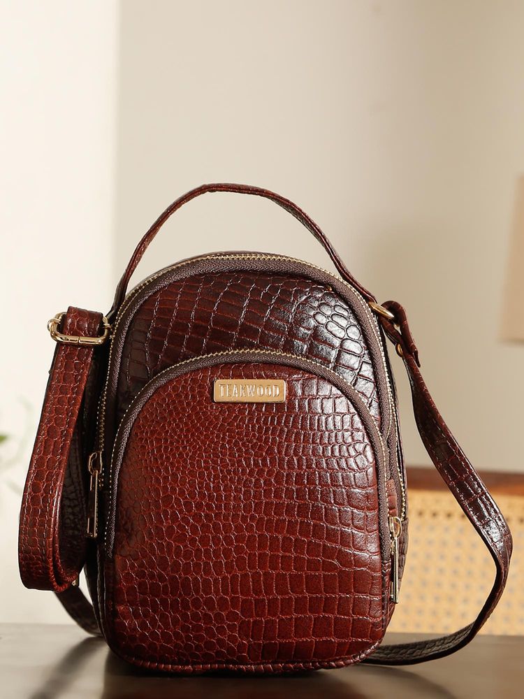 Teakwood Dark Chocolate Women Cross Body Sling Bag - Brown-picture-25