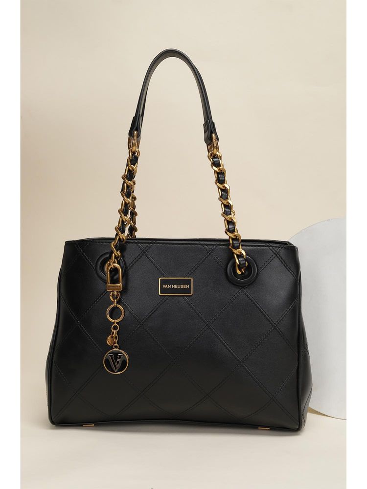 Van Heusen Women Black Solid Casual Handbag-picture-26