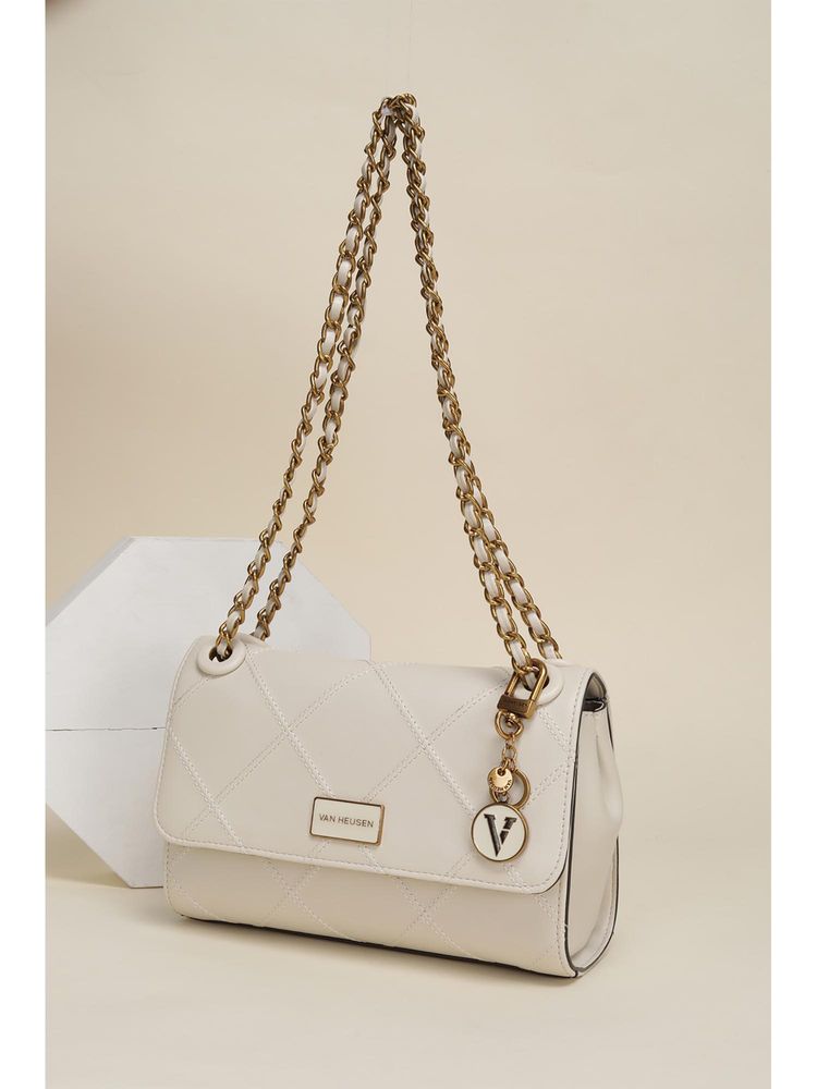Van Heusen Women White Solid Casual Handbag-image-37