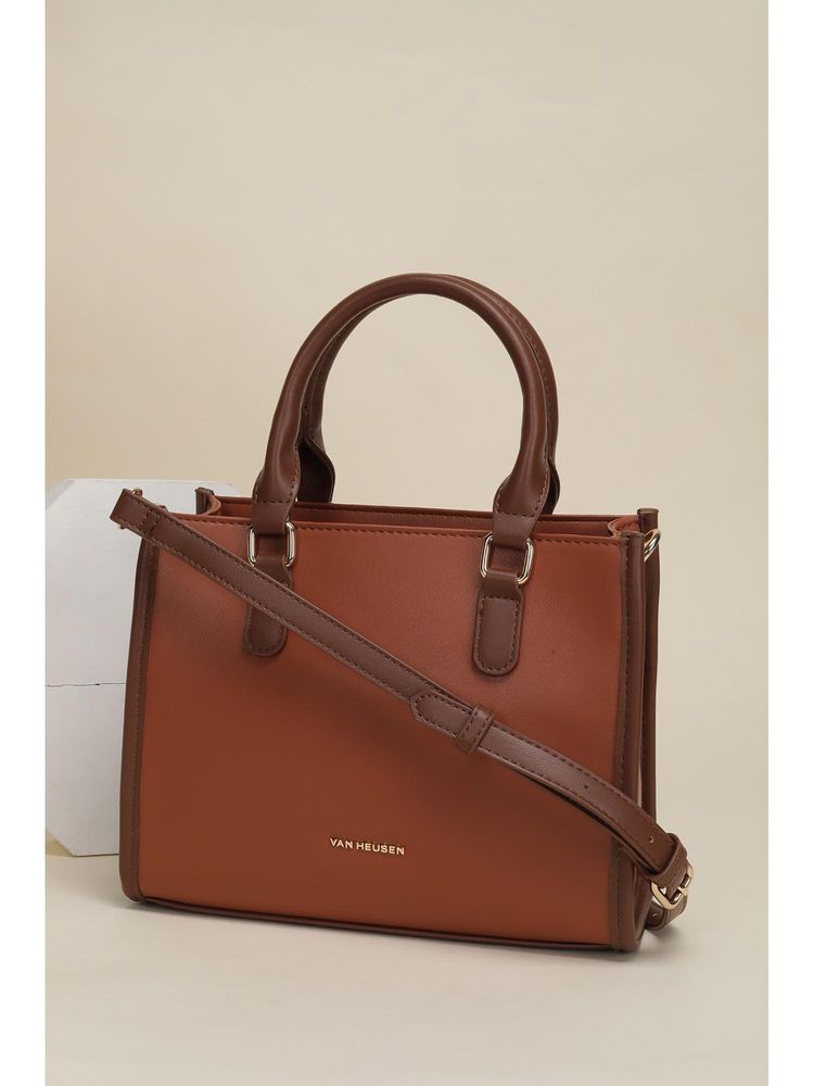 Van Heusen Women Brown Solid Casual Handbag With Detachable Strap-image-39