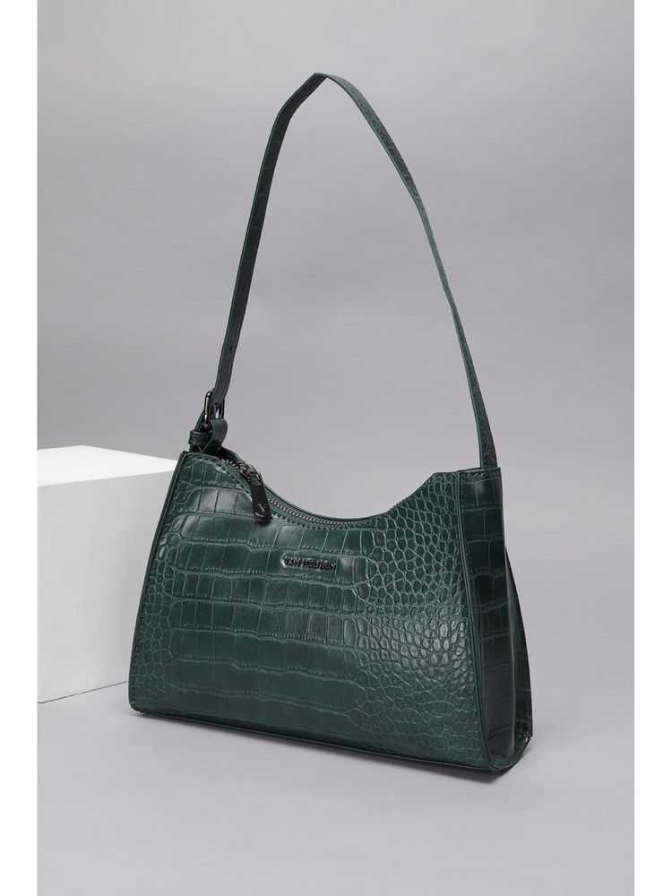 Van Heusen Women Green Textured Casual Handbag-image-26