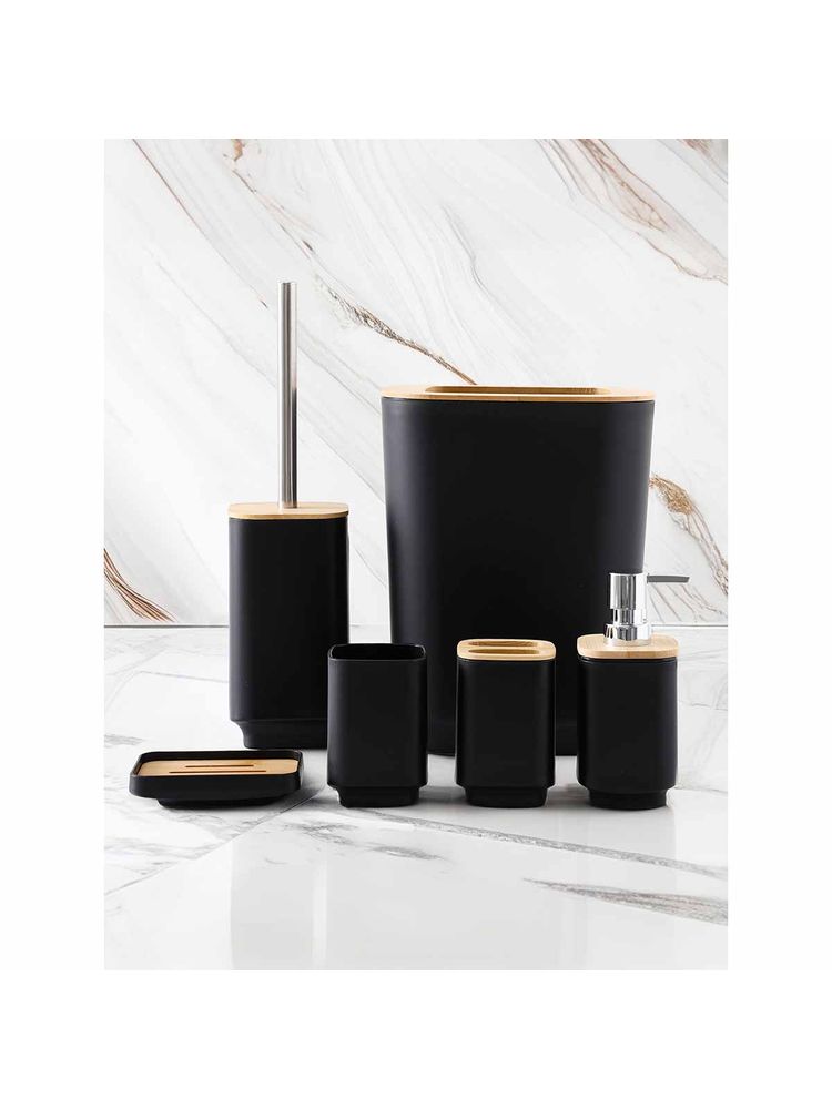 UMAI 6pcs New Model Square Cover Bathroom Accessories Set, Black (Pack of 6)-picture-15